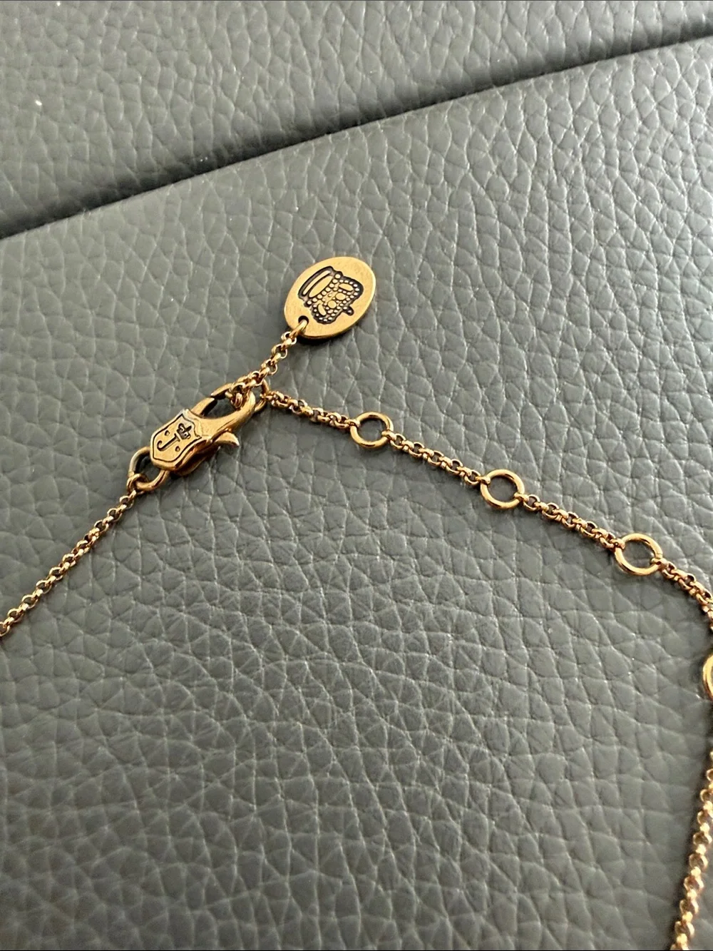 Juicy Couture Rose Gold Tone Necklace with Pink Crystal Heart Pendant